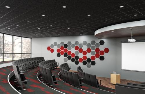 LectureHall-Set1 CW-1inHex-RedBlkGray